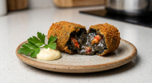 Croquetas caseras de tinta de carabineros